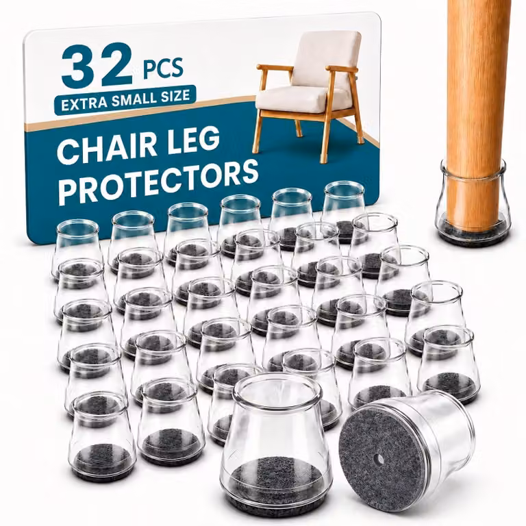 Omgoods - 32 protezioni trasparenti in silicone per gambe di sedie