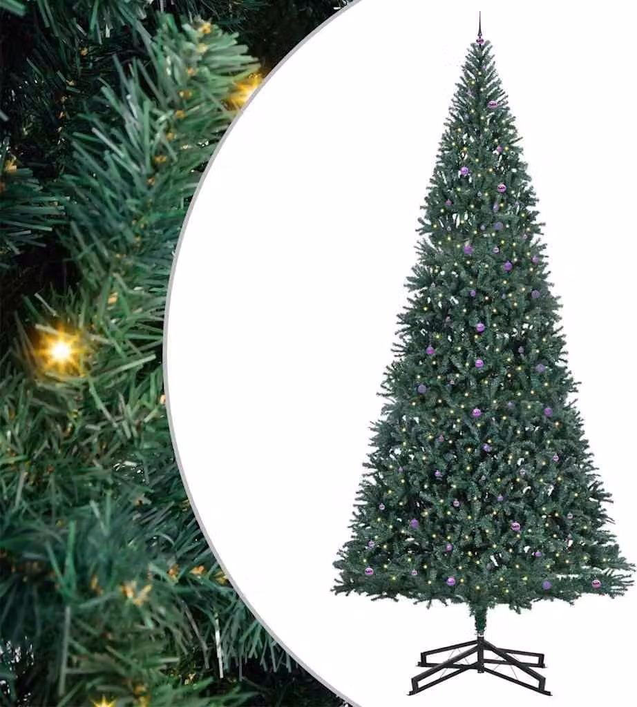 Albero di Natale artificiale preilluminato con pallina verde