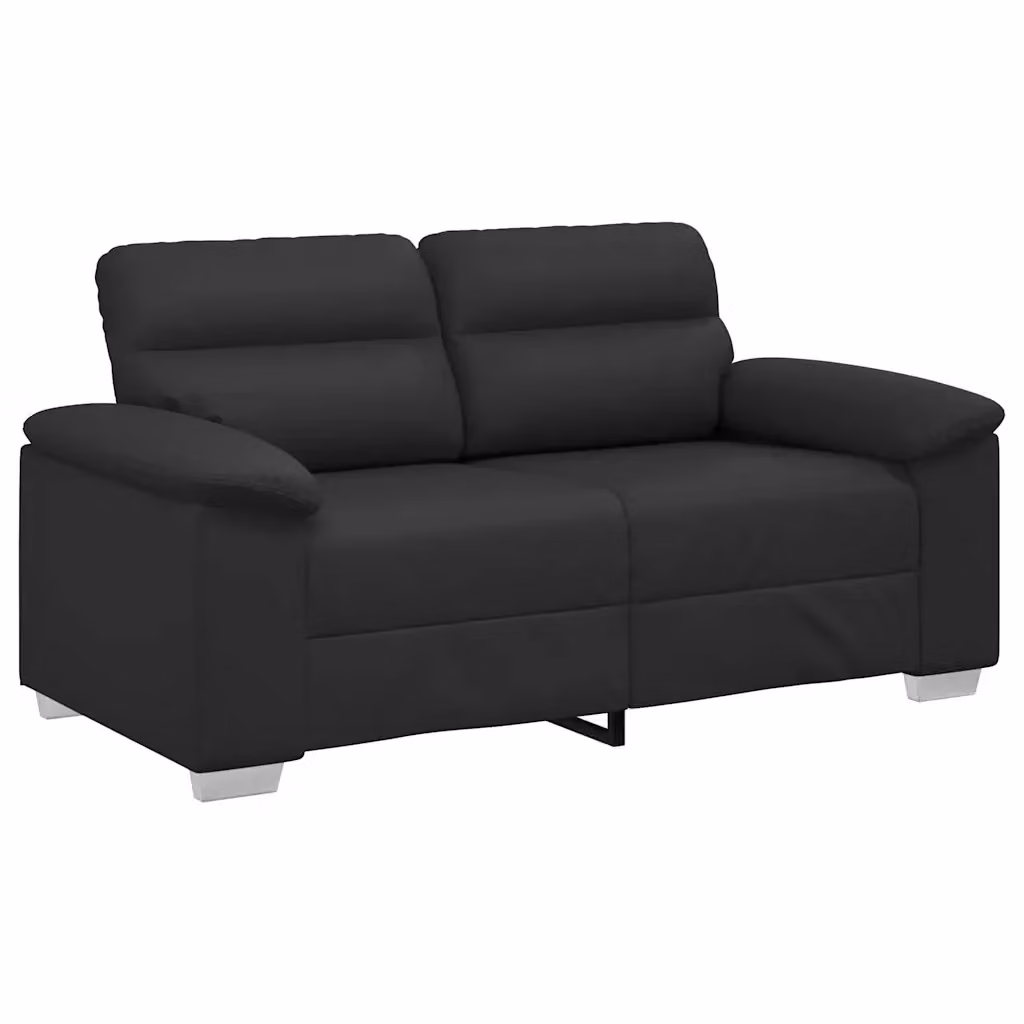 Divano a 2 posti vidaXL in similpelle nero con cuscini, L: 160 cm, P: 81 cm, H: 84 cm – 2