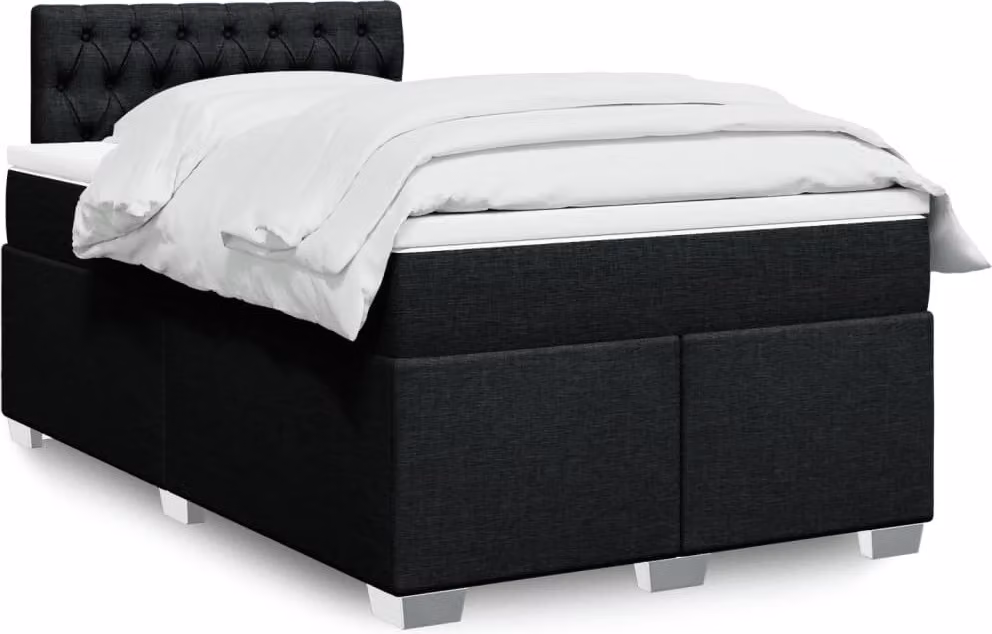 Maison Exclusive - Letto boxspring con materasso nero 120x200 cm Tessuto