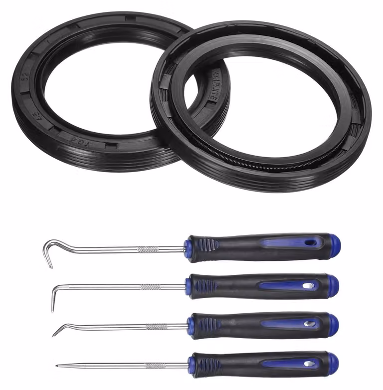 2 guarnizioni 45x62x7 mm in nitrile, a doppia labbro con sistema di fissaggio a gancio