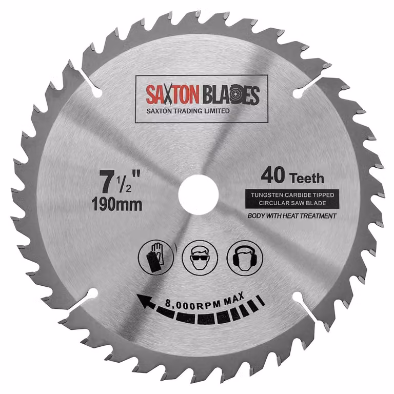 Disco circolare per sega in legno, diametro 190 mm, foro di 20 mm, 40 denti
