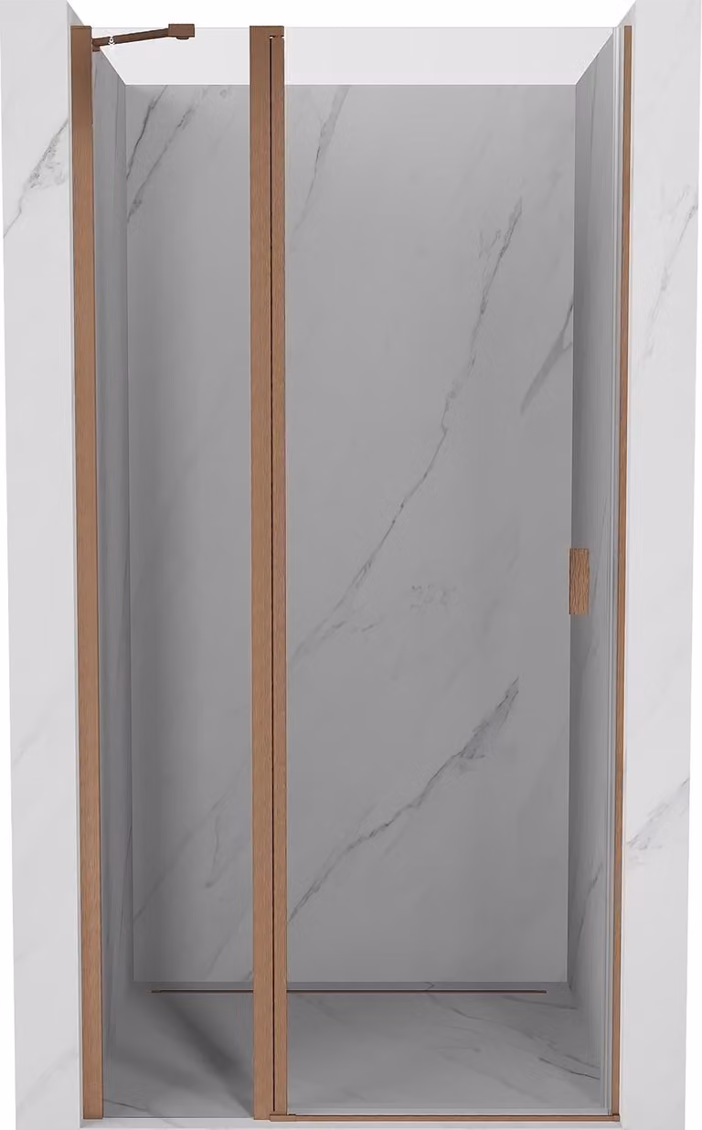 Mexen Mist porta doccia a battente 95 cm, trasparente, rame spazzolato - 8A4-095-000-65-00
