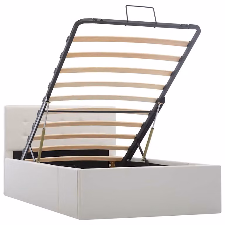 vidaXL Letto contenitore idraulico in Pelle finta nera 90×200 cm