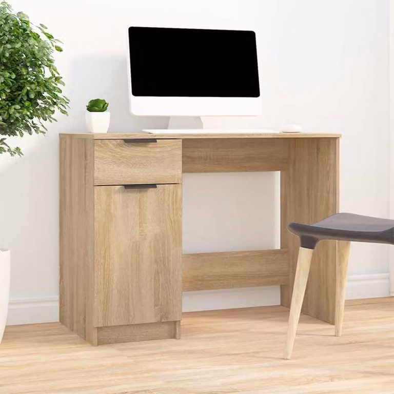 Scrivania da ufficio vidaXL in legno color rovere, L 100 x P 50 x H 75 cm