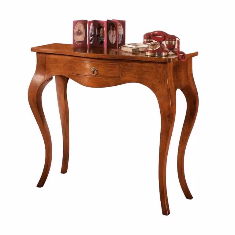 Consolle in legno massello con 1 cassetto Mobili 2G colore noce L: 103 cm, P: 41 cm, H: 90 cm