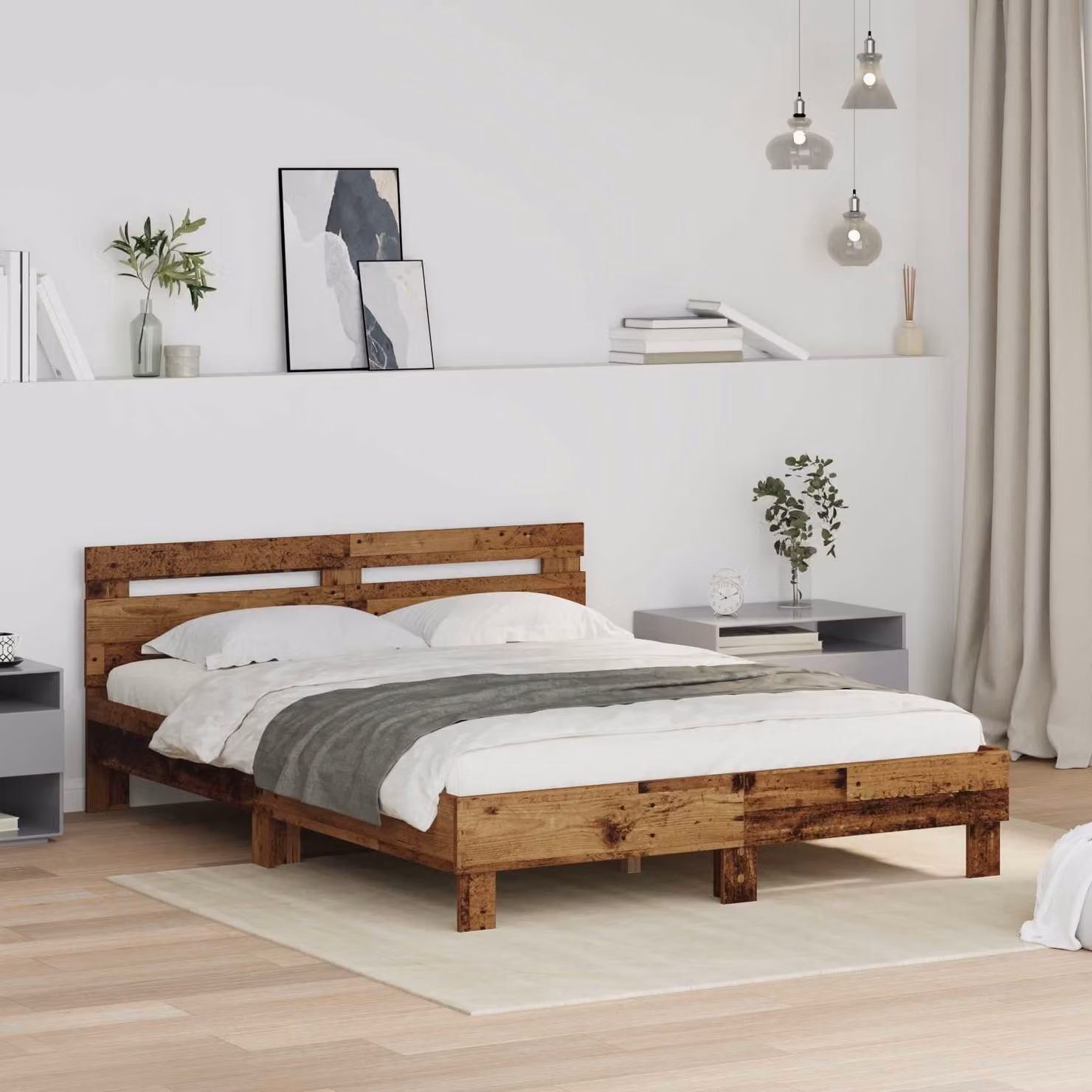 Struttura del letto moderna vidaXL in legno marrone L/P/H: 200 x 120 x 70 cm