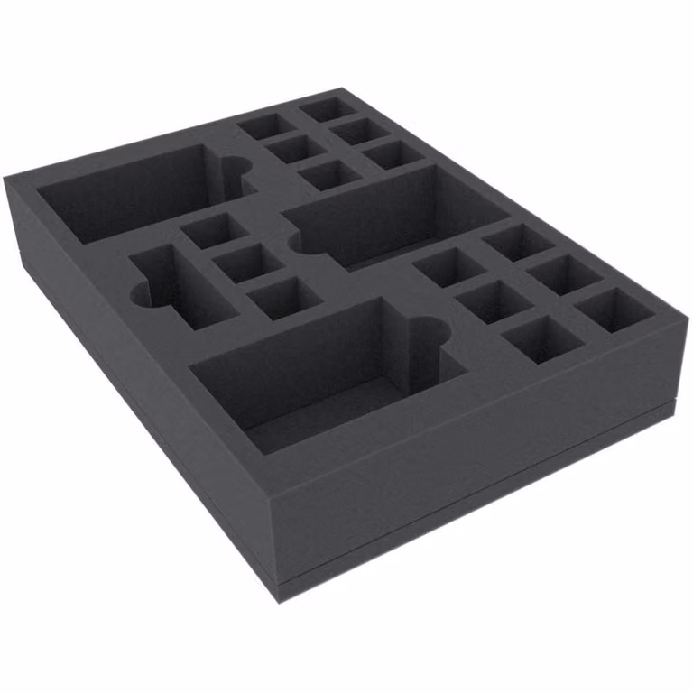 Inserto in schiuma 300x210x55 mm per giochi da tavolo, 19 scomparti