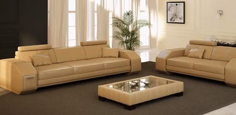 Designer Sofagarnitur Ledersofa USB Set 3+2+1 Garnitur Sofa Couch Garnituren