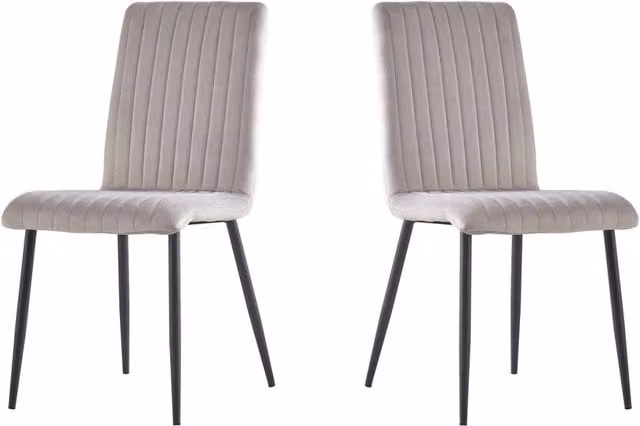 Set di 2 sedie Henley in velluto grigio con struttura in legno e metallo