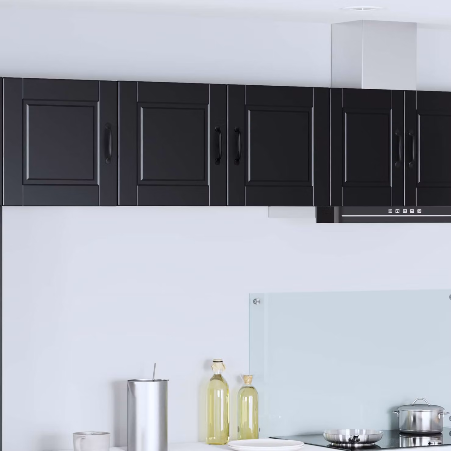Armadietto a muro moderno vidaXL PORTO nero con ante a battente e ripiani interni L: 80 cm, P: 31 cm, H: 40 cm