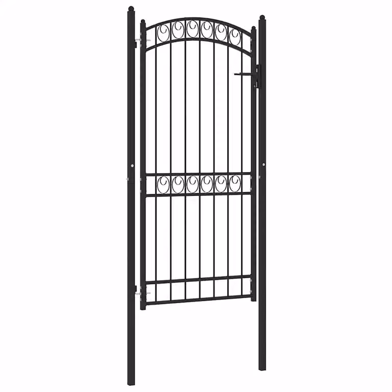 Cancello singolo a battente vidaXL EMMEN in acciaio nero L: 100 cm, H: 136 cm