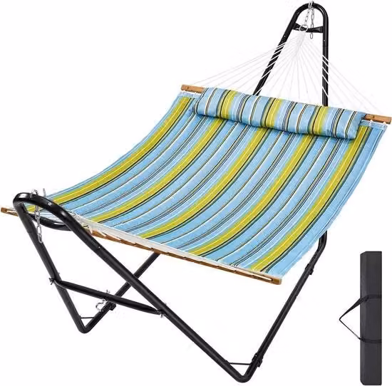 Hangamaca per due persone con standard - Capacità di carico pesante 500 kg - Hangamaca a doppia pelle con borsa portatile e cuscino