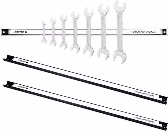 Supporto magnetico da officina - 3 strisce magnetiche da parete - Lunghezza 61 cm - Con rivestimento