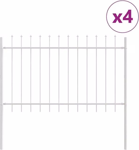 Recinzione per Giardino | Recinzione da cortile 4 pz Bianco 6,8 x 0,8 m