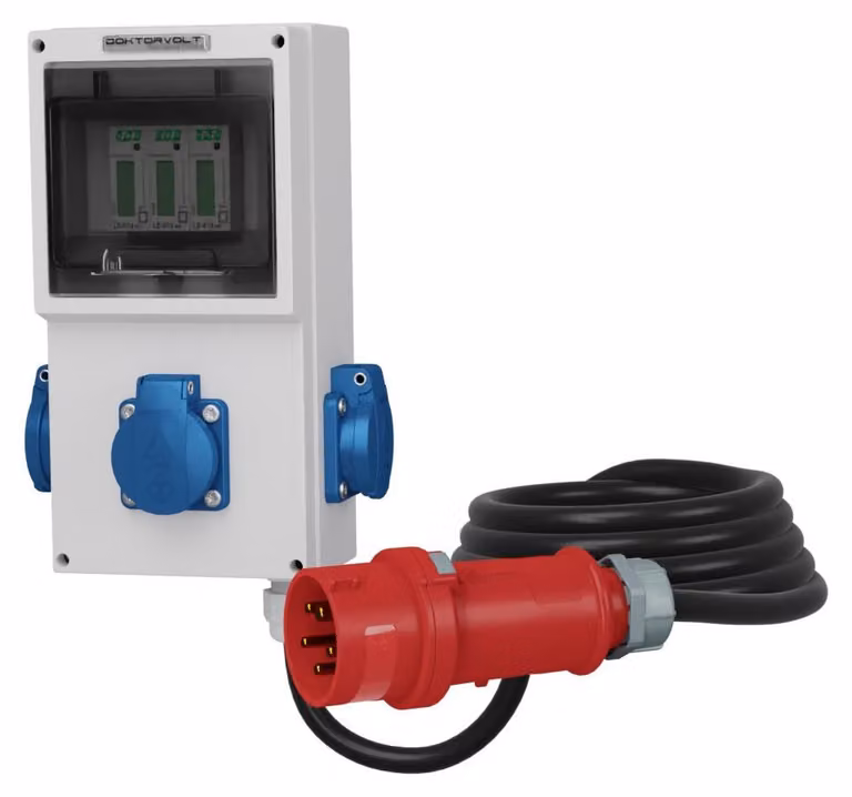 Contatore di energia portatile da 16A, prese MID 3x230V, marca Doktorvolt, modello 4319