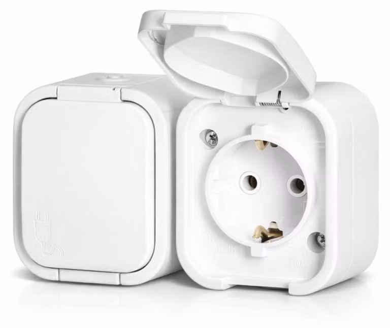 Scatola di derivazione per presa multipla, grado di protezione IP54, impermeabile, colore bianco