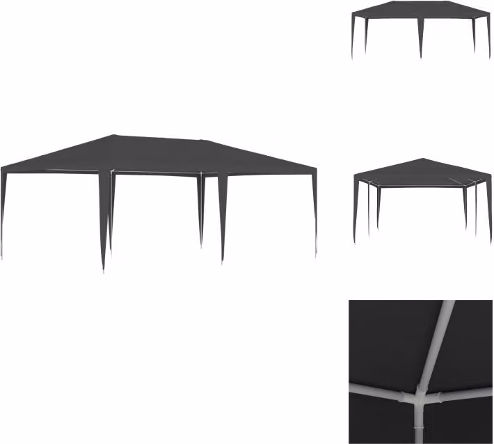 vidaXL Tenda professionale per feste 4×6 m antracite 90 g/m² - Padiglioni e tende per feste