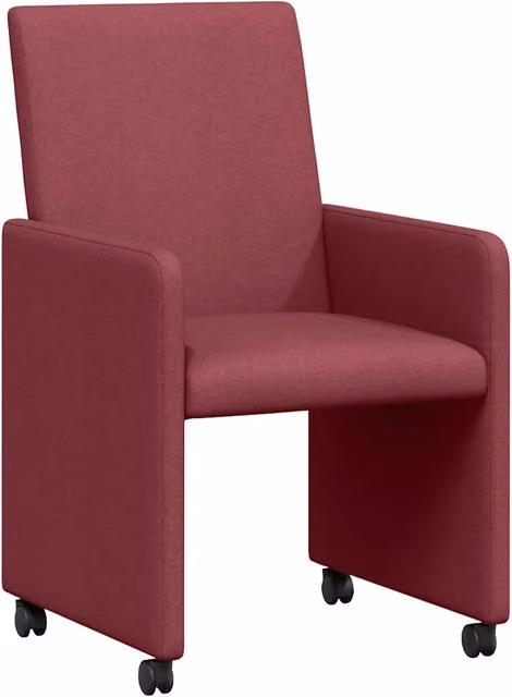 Sedie da Pranzo con Ruote 2 pz | Sedie da cucina Rosso vino 57 x 66 x 94 cm