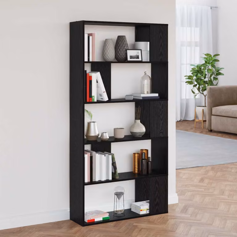 Armadio per libri moderno vidaXL in MDF nero L 80 cm x P 24 cm x H 159 cm