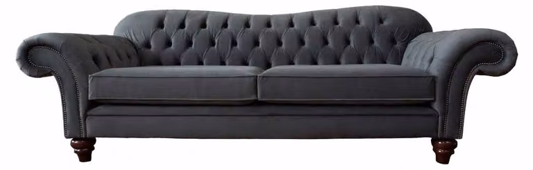 Chesterfield 3 Sitzer Textil Design Sofa Couch Polster Couchen Luxus