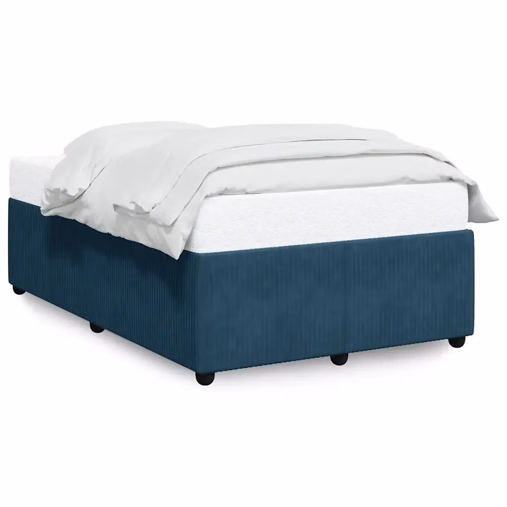 vidaXL Giroletto in Velluto Blu con Listelli in Legno L/P/H: 120 x 200 cm – 2