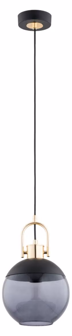 Lampada a sospensione HILTO nero-oro-fumo 1xE27x15W vetro, dimensioni: 95x20x20 cm, IP20 Alfa