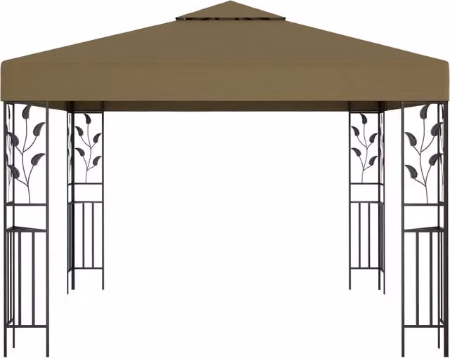 Gazebo vidaxl Grigio Talpa in Acciaio e Poliestere L/P: 300 x 300 cm, H: 250 cm