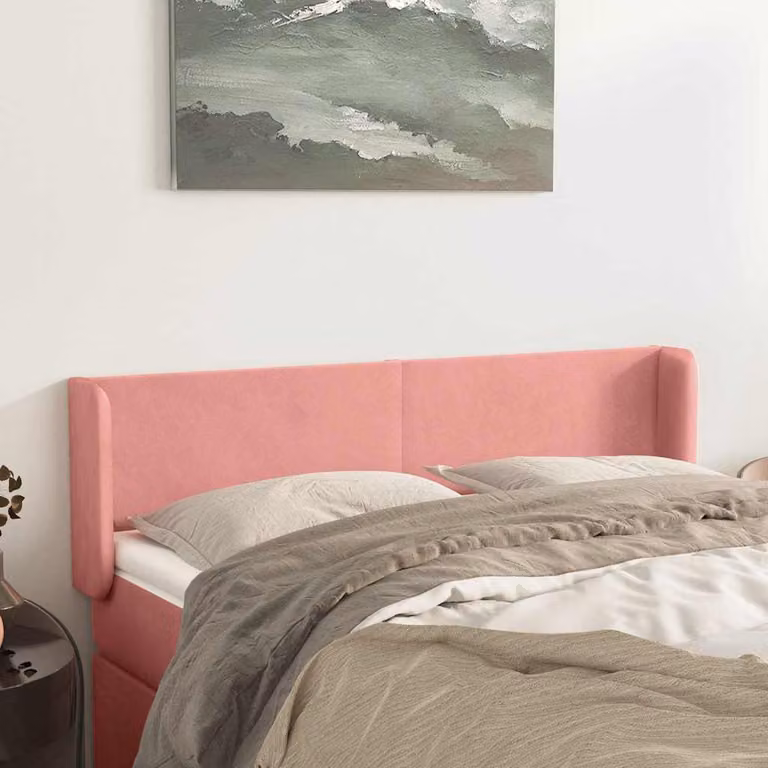Testiera ad orecchio vidaXL in velluto rosa L: 147 cm, P: 16 cm, H: 78-88 cm