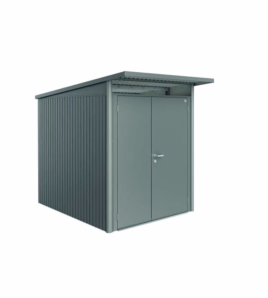 Casetta AvantGarde Misura A2 grigio quarzo metallizzato con porta a due battenti stretta