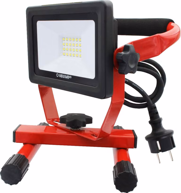 Lampada da lavoro VELAMP con massimo 20W di LED, cavo da 1,5 metri, potenza luminosa massima di 1600 lumen, luce bianca a 6500K