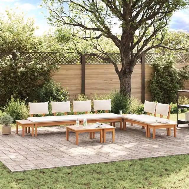 Set Divano da Giardino 5 pz Marrone e Crema 3356870