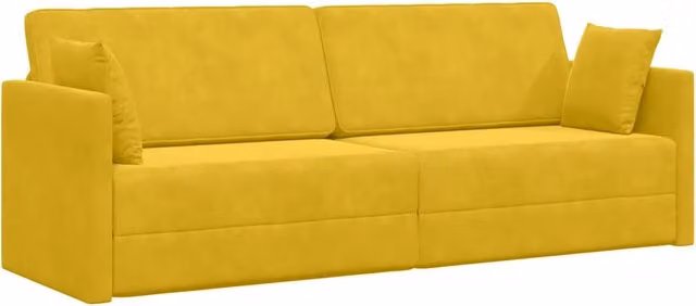 Divano-letto | Sof¨¤ letto | Letto singolo da pavimento Giallo 213 x 70 x 77 cm Velluto