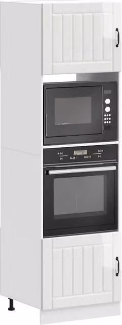 Armadi Forno 2 pz Lucca Bianchi Lucido in Legno Multistrato 3315043