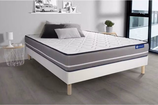 Kit rete e materasso Actisom Actilatex Hybrid in lattice e memory foam bianco L: 135 cm, P: 190 cm, H: 20 cm