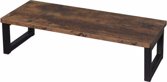 Supporto vintage in legno per laptop - Supporto per PC da scrivania - Organizer da scrivania per l'ufficio o la casa - Supporto per monitor con base in legno - Set di accessori per la postazione di lavoro color marrone scuro, per l'ufficio o la casa, 55 x