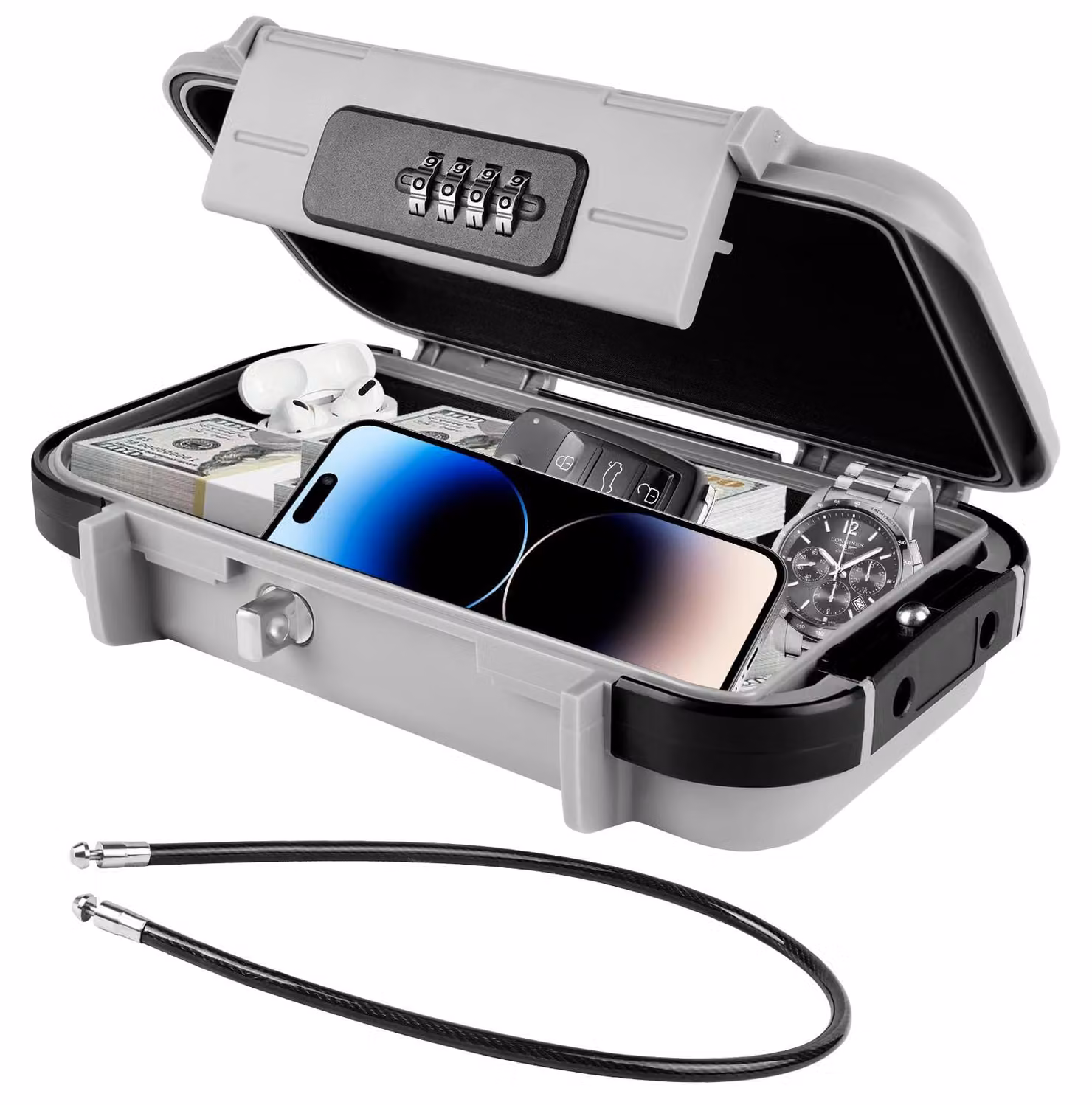 Cassaforte portatile con serratura a combinazione meccanica a 4 cifre - Mini cassaforte da viaggio