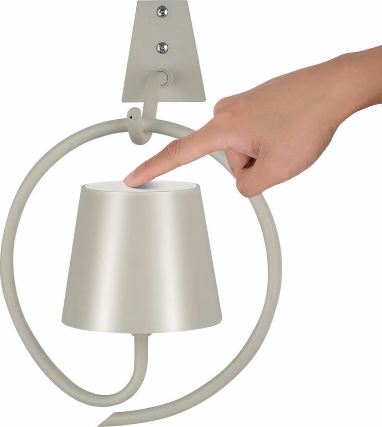 Applique LED senza fili 3 colori di luce IP54 5200 mAh Grigio