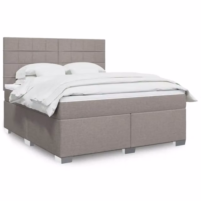 Letto Ibrido vidaXL con Materasso e Illuminazione Sotto il Letto, Colori Beige, Bianco e Grigio, L/P: 180 x 200 cm