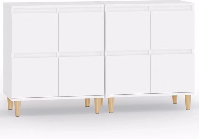 Credenze 2pz | Madia | Buffet da pranzo | Armadio da pranzo Bianche 60x35x70 cm in Legno Multistrato