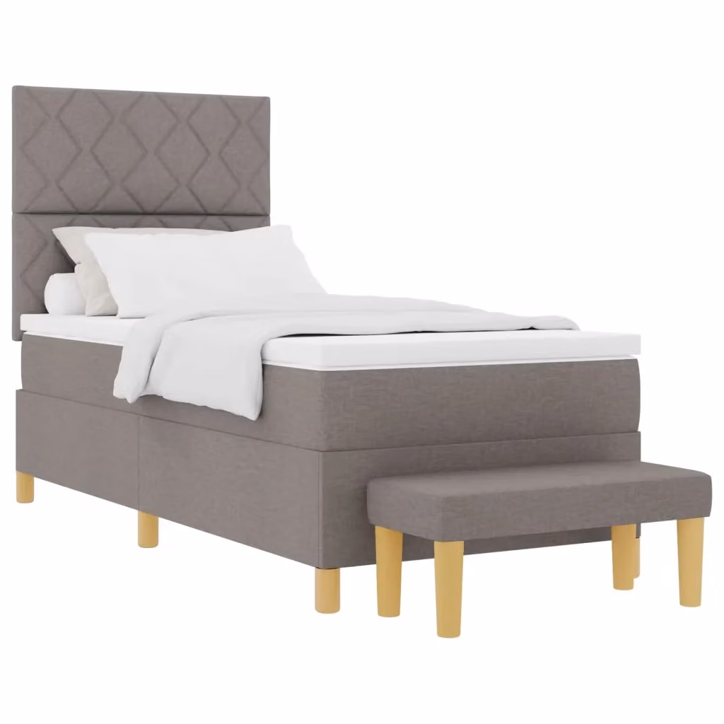Letto a molle con cuscino Talpa vidaXL in tessuto beige o grigio, L/P: 190 x 90 cm – 2