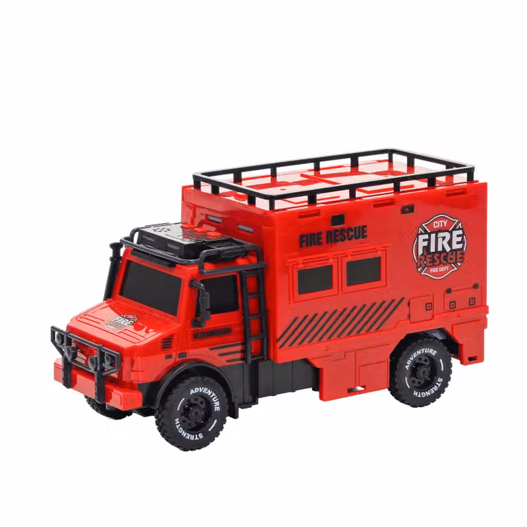 TU GIOCHI Set Camion Trasportatore RAIL Rosso con Mini Veicoli in Metallo Die-Cast e Luci