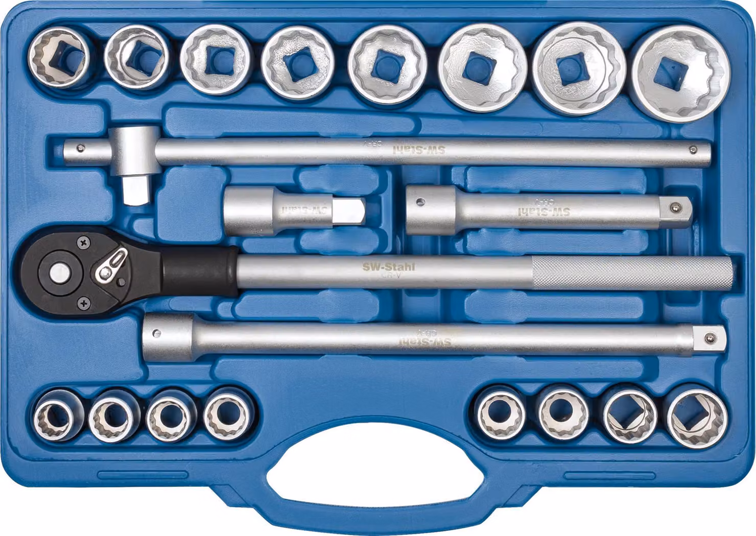 Set di chiavi industriali in acciaio SW, a dodici lati 07663L