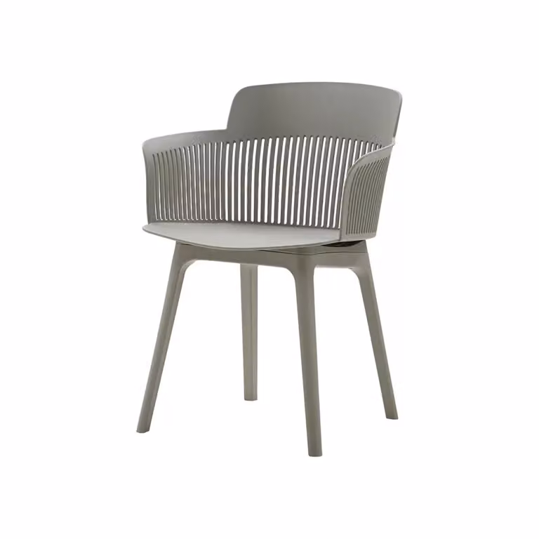 Set di 2 poltrone moderne con braccioli in polipropilene grigio opaco Mobili 2G