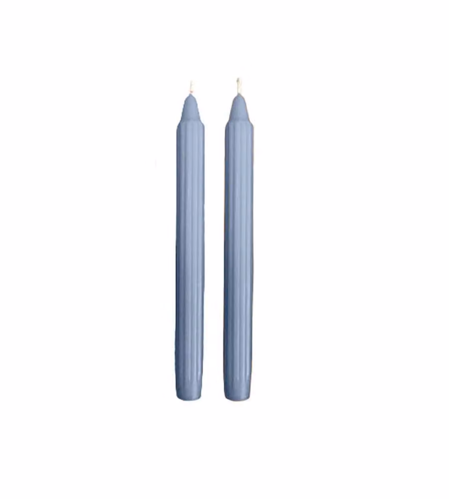 CERERIA DI GIORGIO Candele decorative scanalate 25 cm Dusty Blu 2 pz