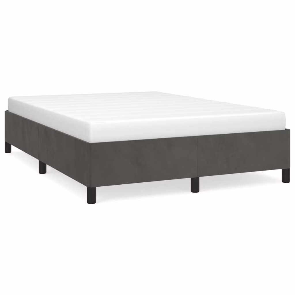 Giroletto senza Materasso Grigio Scuro 140x200 cm Velluto