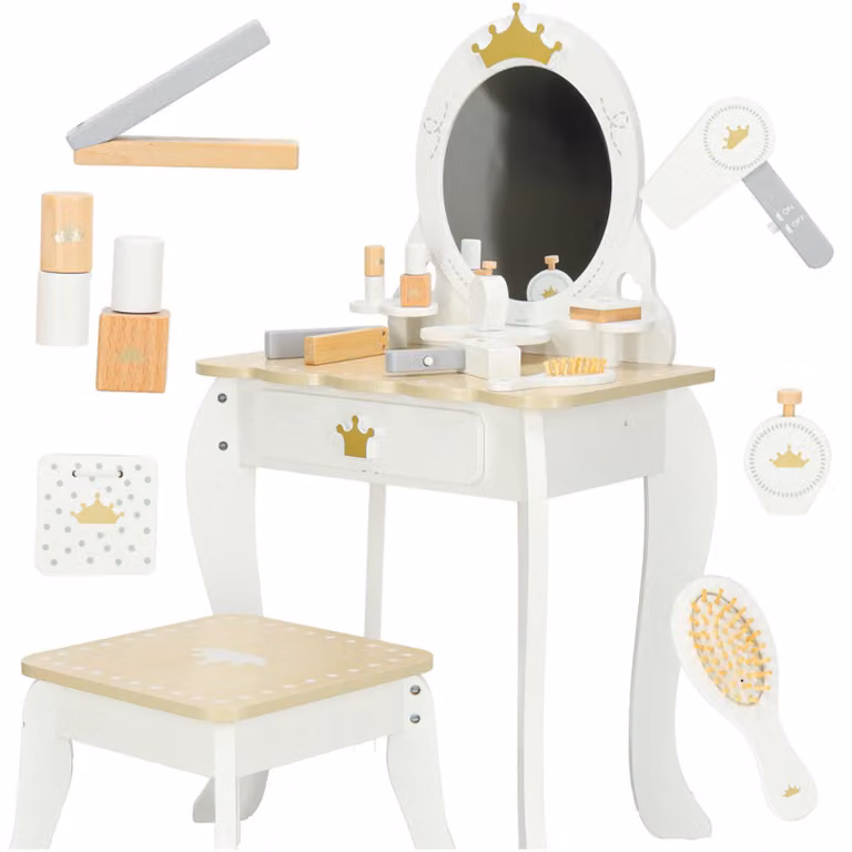 Toilette per bambini in legno con accessori bianca