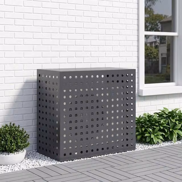 Copertura per condizionatore d'aria vidaXL, colore antracite, L 110 x P 50 x H 105 cm