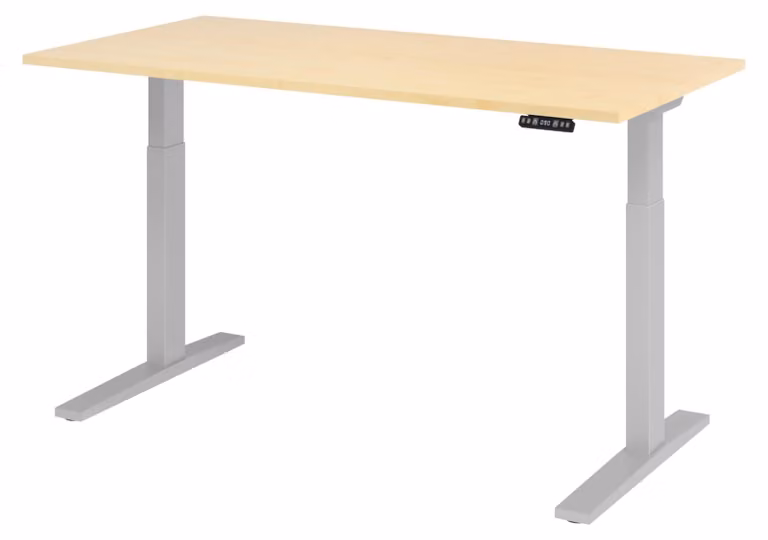 Scrivania elettrica bümö XMKA - Decorazione: acero, struttura: argento, dimensioni: 160 x 80 cm