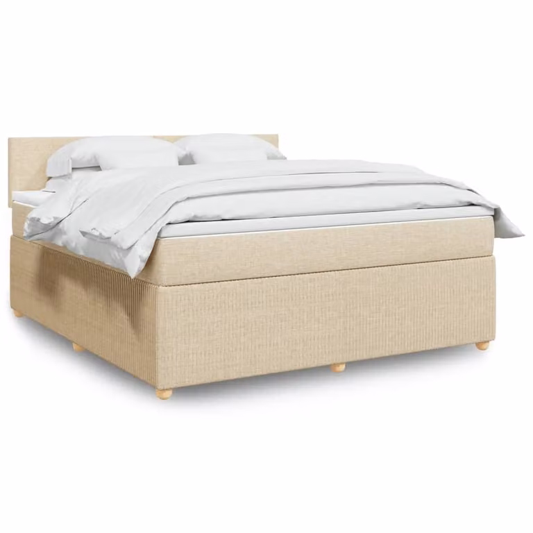 Maison Exclusive - Letto boxspring con materasso Crema 180x200 cm Tessuto